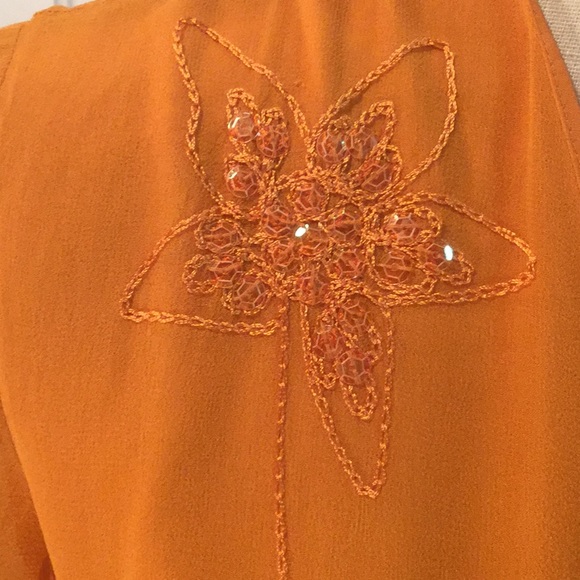 Anne Carson Orange Blouse Size M - Picture 2 of 5